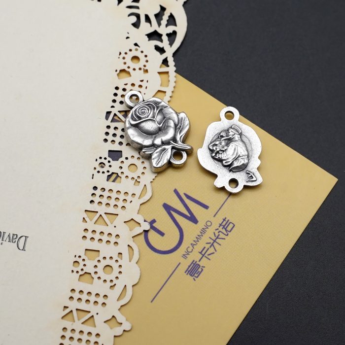 DIY双通-玫瑰花天主经-安东尼-1.4cm Catholic religious art