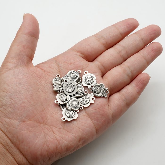 DIY双通-玫瑰花天主经-圣本笃-1.4cm Catholic religious art