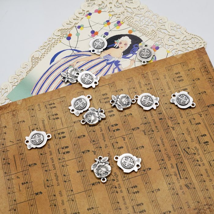 DIY双通-玫瑰花天主经-圣本笃-1.4cm Catholic religious art