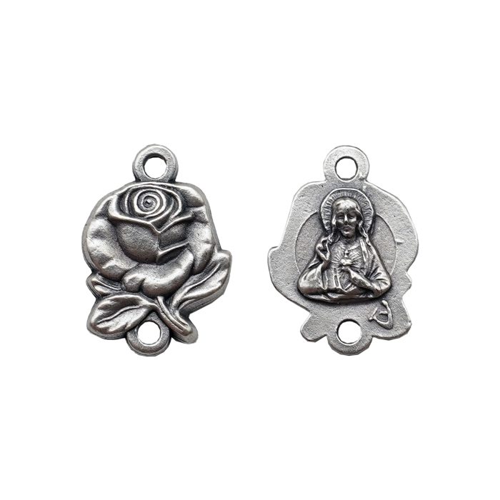 DIY双通-玫瑰花天主经-耶稣圣心-1.4cm Catholic religious art