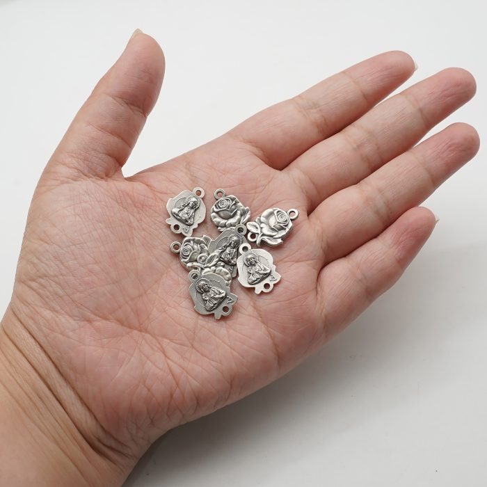 DIY双通-玫瑰花天主经-耶稣圣心-1.4cm Catholic religious art