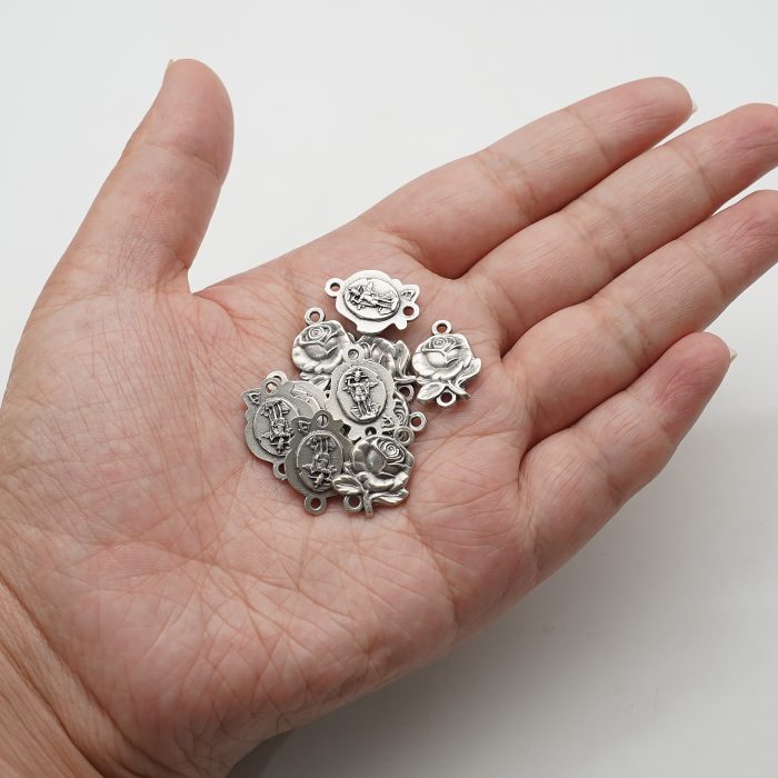 DIY双通-玫瑰花天主经-总领天使圣弥额尔-1.4cm Catholic religious art