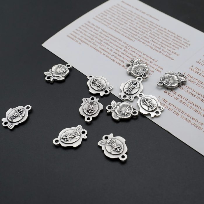 DIY双通-玫瑰花天主经-总领天使圣弥额尔-1.4cm Catholic religious art