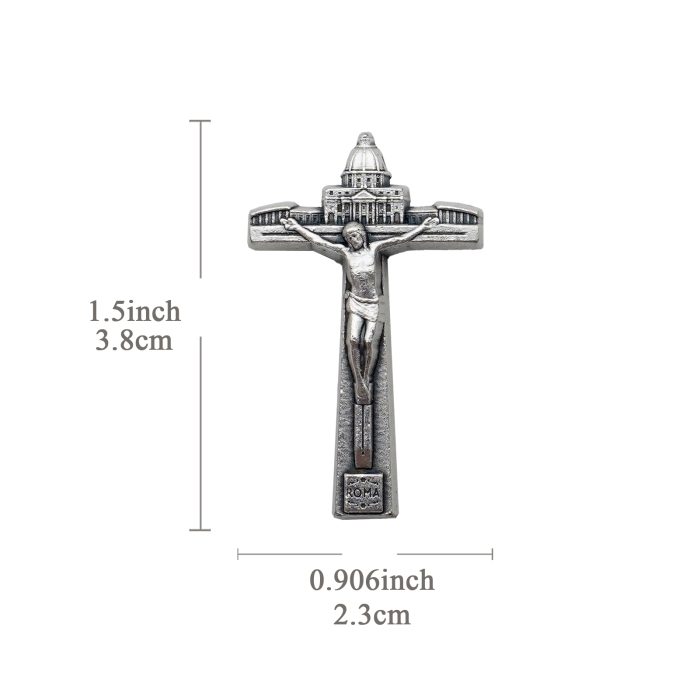 DIY十字架-禧年圣伯多禄广场-锌合金-3.8x2.3cm Catholic religious art