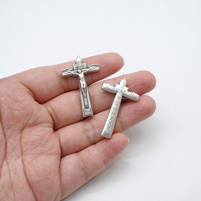 DIY十字架-禧年圣伯多禄广场-锌合金-3.8x2.3cm Catholic religious art