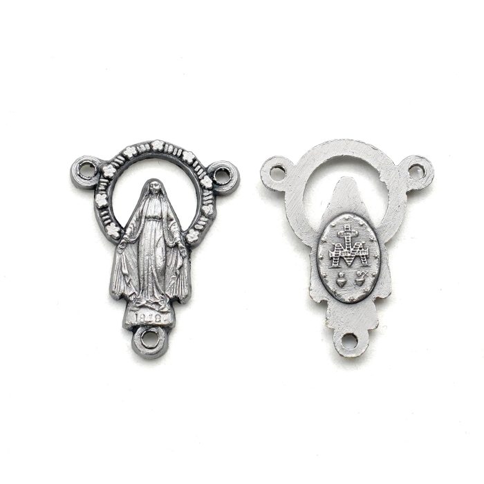 DIY三通-显灵圣母-光环中空-锌合金-2.0x1.2cm Catholic religious art