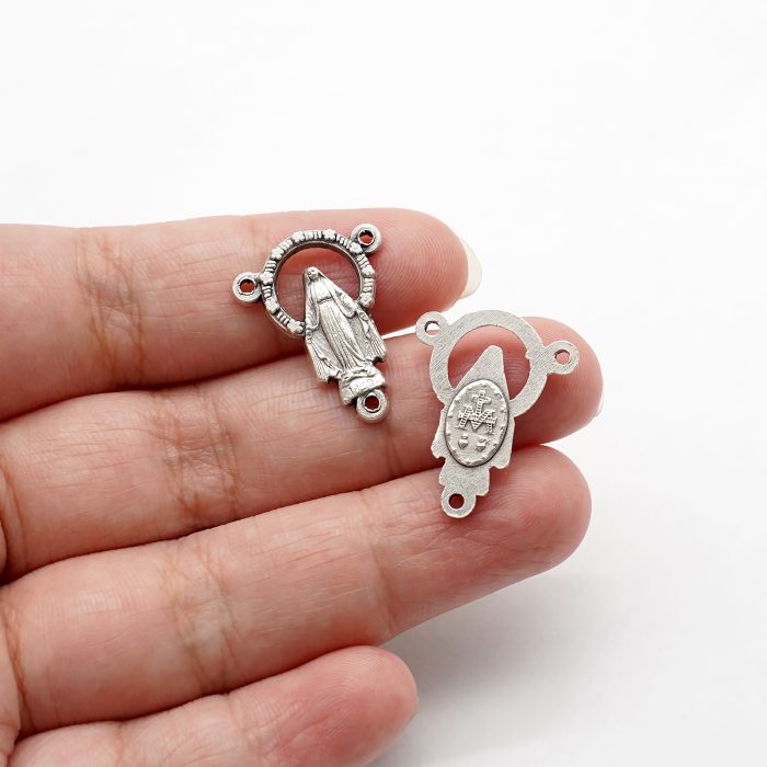 DIY三通-显灵圣母-光环中空-锌合金-2.0x1.2cm Catholic religious art