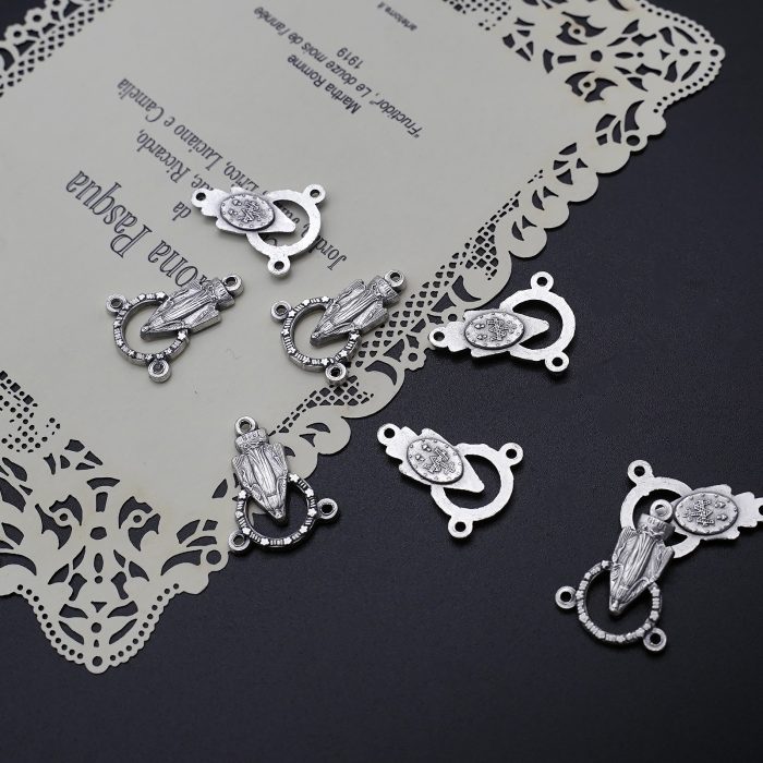 DIY三通-显灵圣母-光环中空-锌合金-2.0x1.2cm Catholic religious art