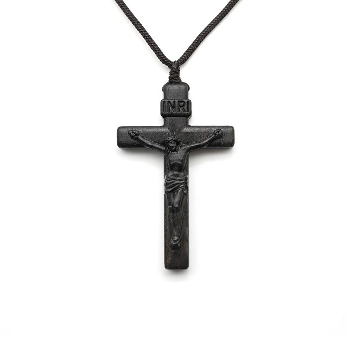 项链十字架-经典圆角款-黑檀木-6cm，绳长约70cm Catholic religious art