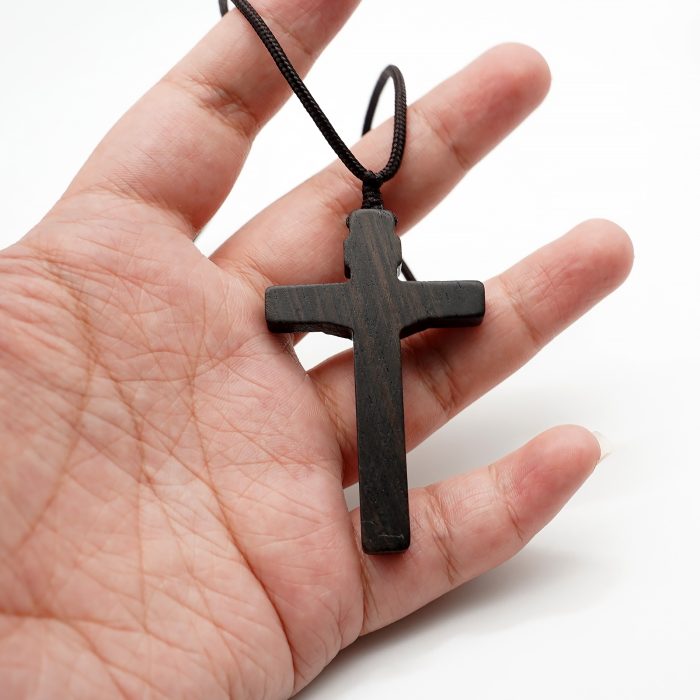 项链十字架-经典圆角款-黑檀木-6cm，绳长约70cm Catholic religious art
