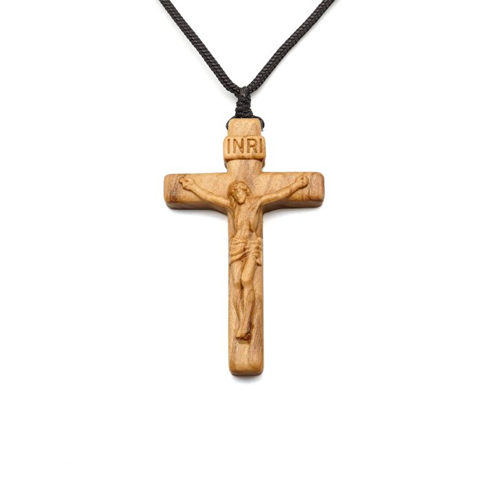 十字架项链-经典圆角款-橄榄木-6cm，绳长约70cm Catholic religious art