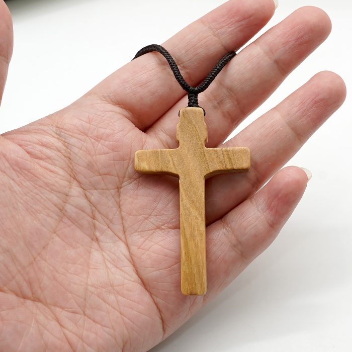 十字架项链-经典圆角款-橄榄木-6cm，绳长约70cm Catholic religious art