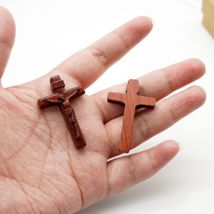 DIY十字架-经典圆角款-紫檀木-4.5/5.0/6.0cm Catholic religious art