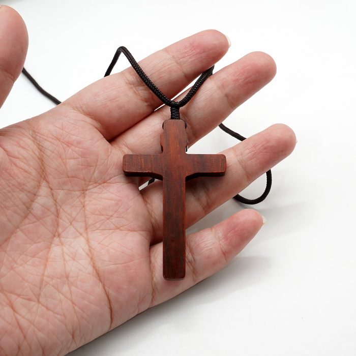 十字架项链-经典圆角款-紫檀木-6cm，绳长约70cm Catholic religious art