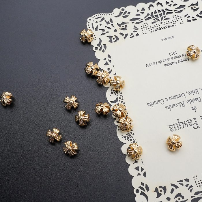 DIY双通-十字架-圆弧-不锈钢金色-0.95cm Catholic religious art