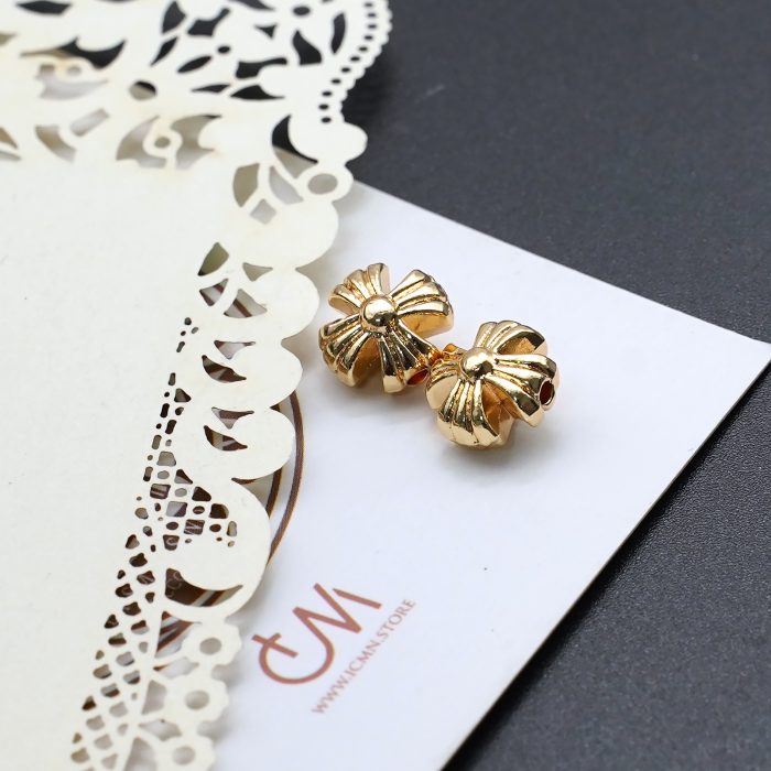 DIY双通-十字架-圆弧-不锈钢金色-0.95cm Catholic religious art