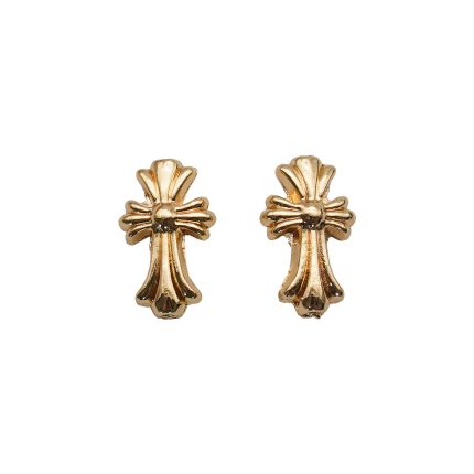 DIY双通-十字架-长款-不锈钢金色-1.8x1.0cm