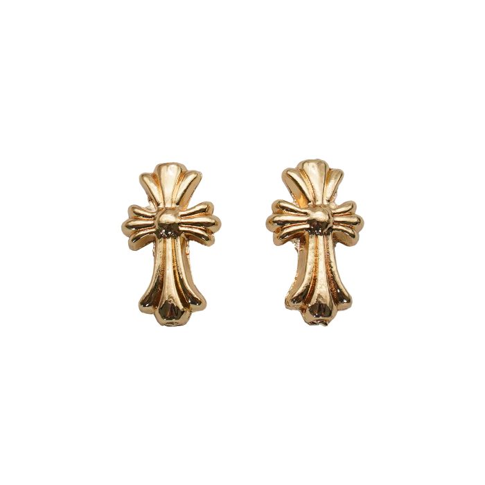 DIY双通-十字架-长款-不锈钢金色-1.8x1.0cm Catholic religious art