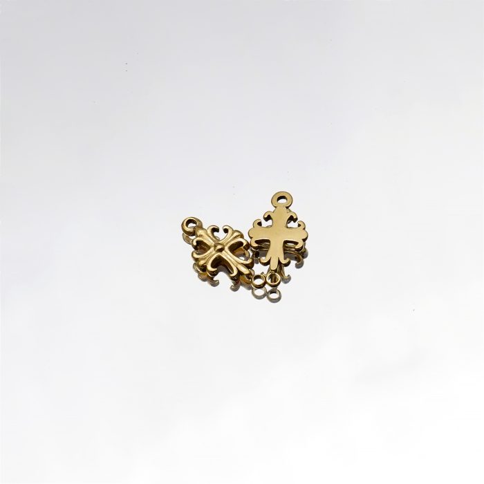 DIY双通-十字架-克罗心-黄铜-1.8x0.95cm Catholic religious art