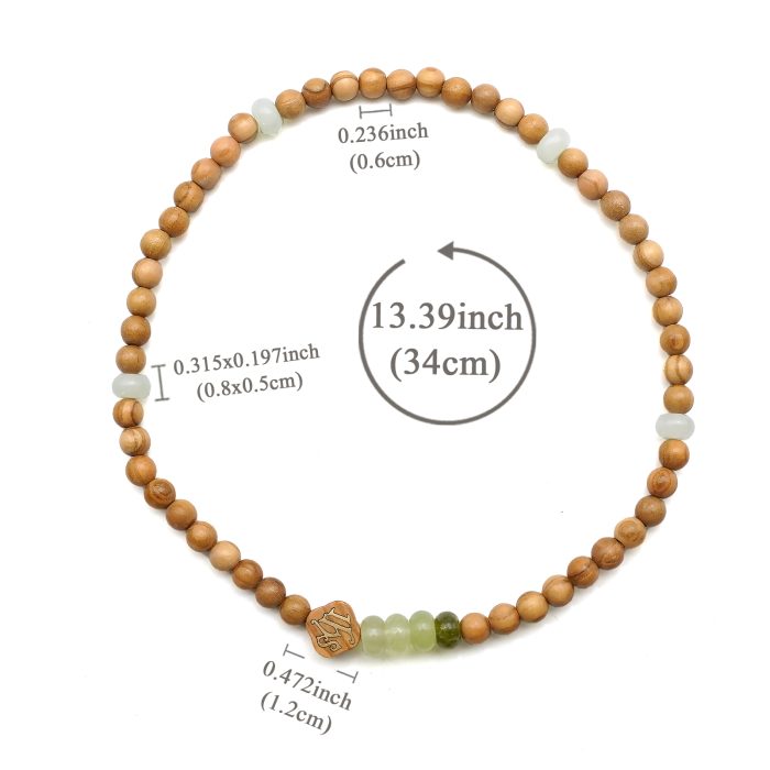 弹力手链-橄榄木6mm-两圈绿色玉髓 Catholic religious art