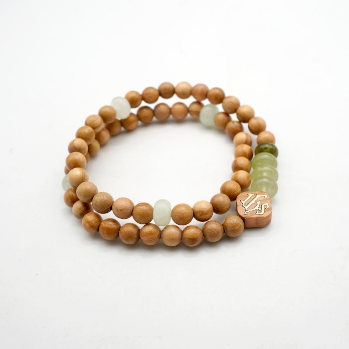 弹力手链-橄榄木6mm-两圈绿色玉髓 Catholic religious art