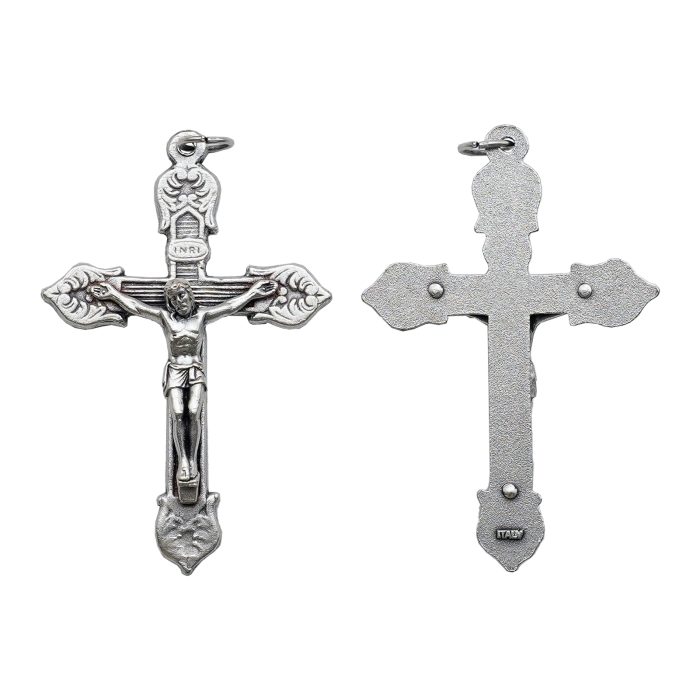 DIY十字架-花叶装饰-锌合金-4.8x3.5cm Catholic religious art