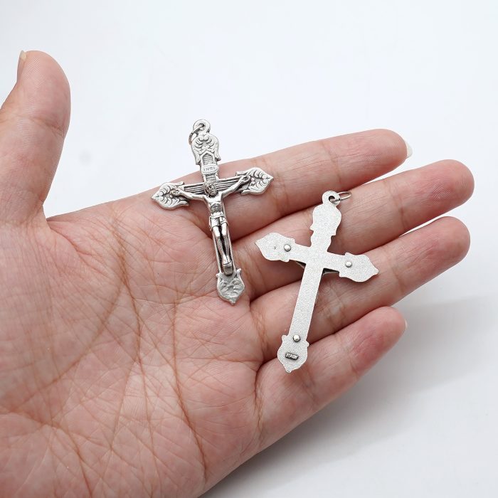 DIY十字架-花叶装饰-锌合金-4.8x3.5cm Catholic religious art