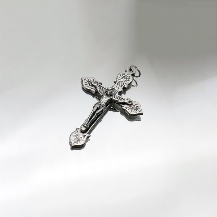 DIY十字架-花叶装饰-锌合金-4.8x3.5cm Catholic religious art