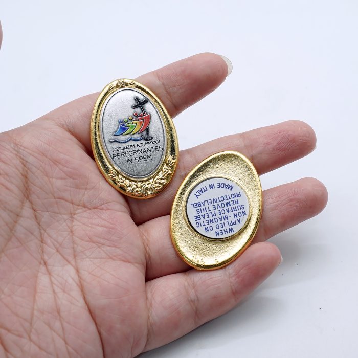 冰箱贴-圣牌磁吸- 2025禧年-金色-彩色-4.2x2.9cm Catholic religious art