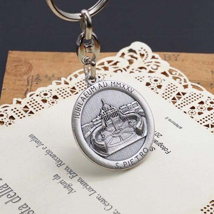 钥匙扣- 2025禧年-伯多禄大殿-彩色-8.5cm Catholic religious art