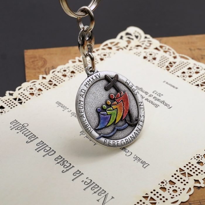 钥匙扣- 2025禧年-教会之母（Totus Tuus）-彩色-8.5cm Catholic religious art