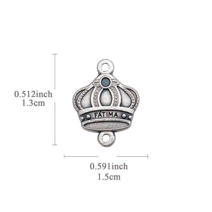 DIY双通-皇冠法蒂玛-锌合金-1.3x1.5cm Catholic religious art