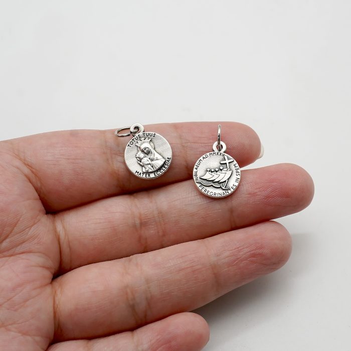 圣牌 - 教会之母（Totus Tuus） -禧年-银色-1.3cm Catholic religious art