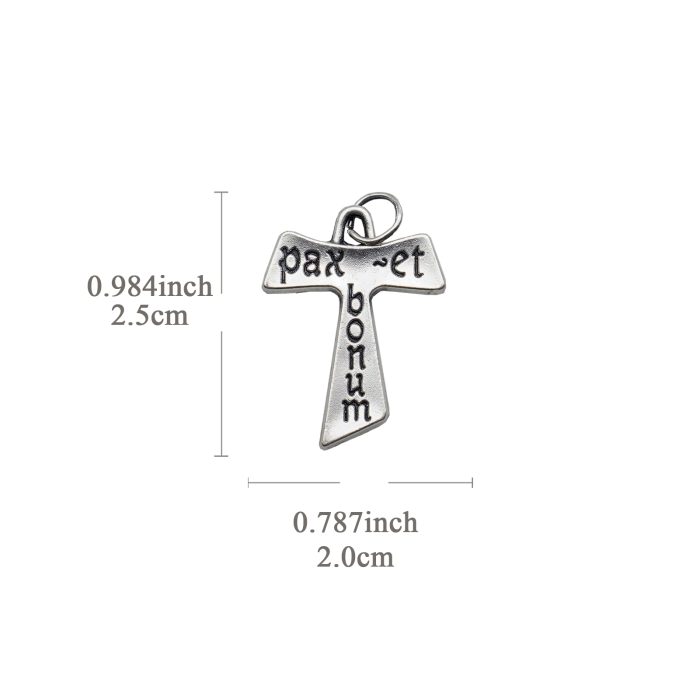 DIY十字架-TAU平安与美善-2.5x2.0cm Catholic religious art