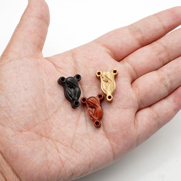 DIY三通-圣母-紫檀黑檀橄榄木-1.6x0.9cm Catholic religious art