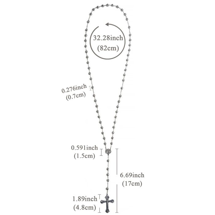 玫瑰念珠-圣衣圣母-925银-7mm银珠 银念珠送念珠包 Catholic religious art