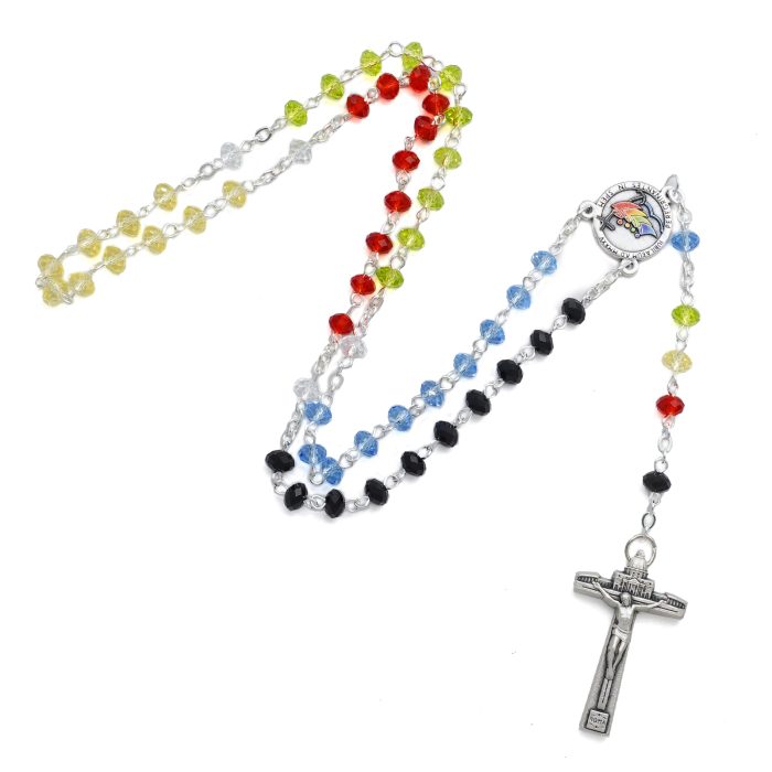 玫瑰念珠-2025禧年-教会之母-圣伯多禄广场-4x6mm水晶珠送禧年念珠包 Catholic religious art