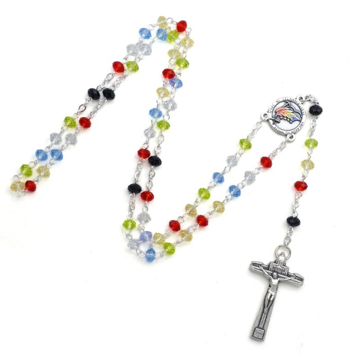 玫瑰念珠-2025禧年-教会之母-圣伯多禄广场-4x6mm水晶珠送禧年念珠包 Catholic religious art