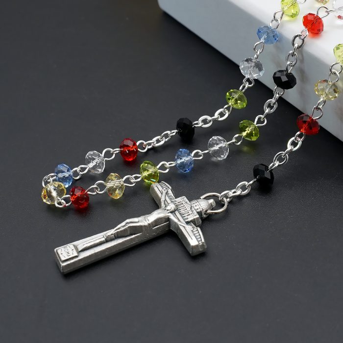 玫瑰念珠-2025禧年-教会之母-圣伯多禄广场-4x6mm水晶珠送禧年念珠包 Catholic religious art