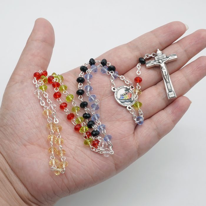 玫瑰念珠-2025禧年-教会之母-圣伯多禄广场-4x6mm水晶珠送禧年念珠包 Catholic religious art