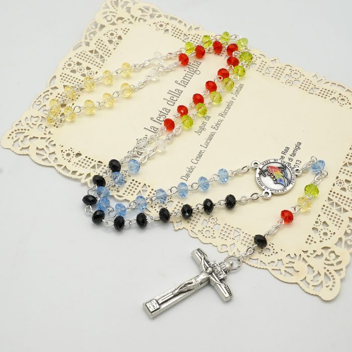 玫瑰念珠-2025禧年-教会之母-圣伯多禄广场-4x6mm水晶珠送禧年念珠包 Catholic religious art