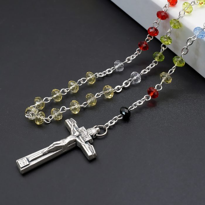 玫瑰念珠-2025禧年-教会之母-圣伯多禄广场-4x6mm水晶珠送禧年念珠包 Catholic religious art