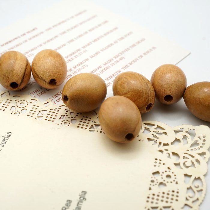 DIY珠子-橄榄木椭圆15×20mm-10颗/包 Catholic religious art