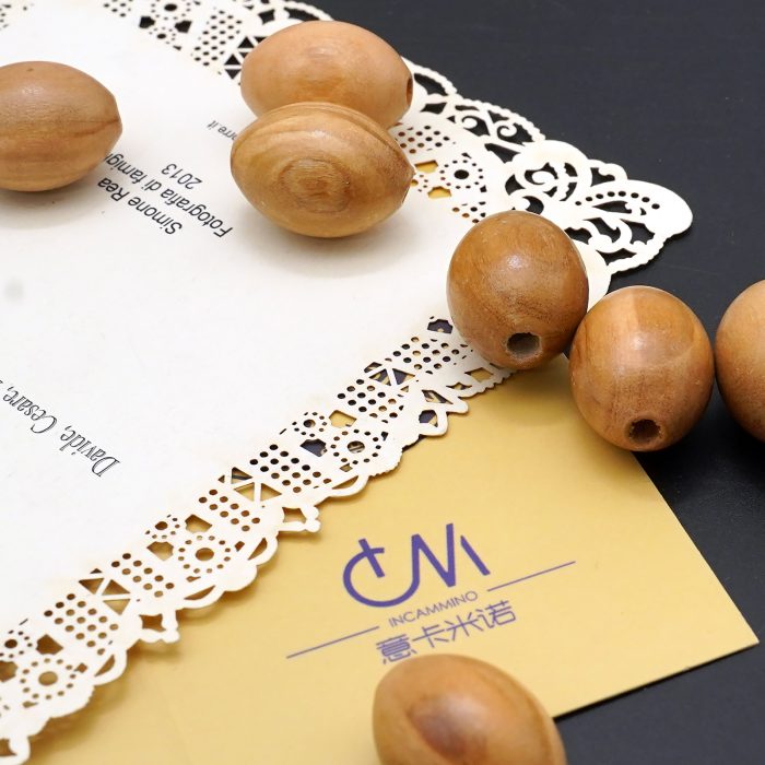 DIY珠子-橄榄木椭圆15×20mm-10颗/包 Catholic religious art