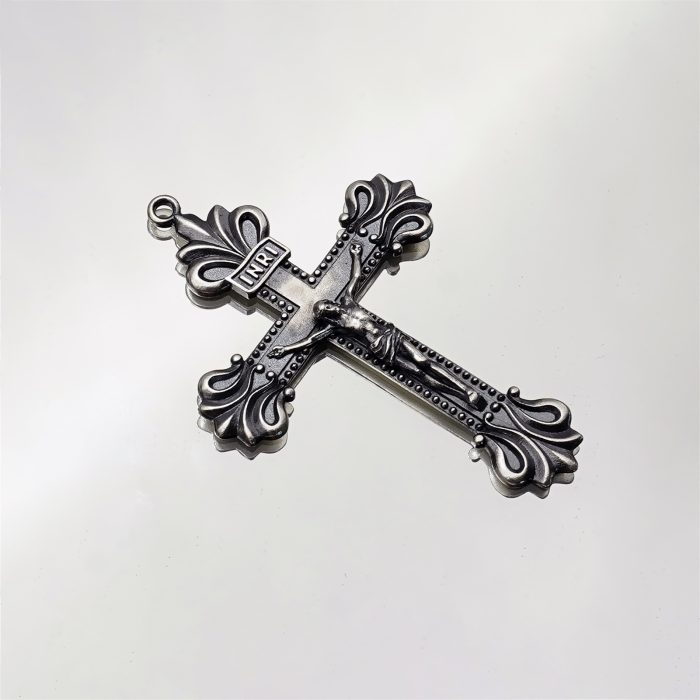 DIY十字架-复古十字架-925银做旧-4.8x3.4cm Catholic religious art