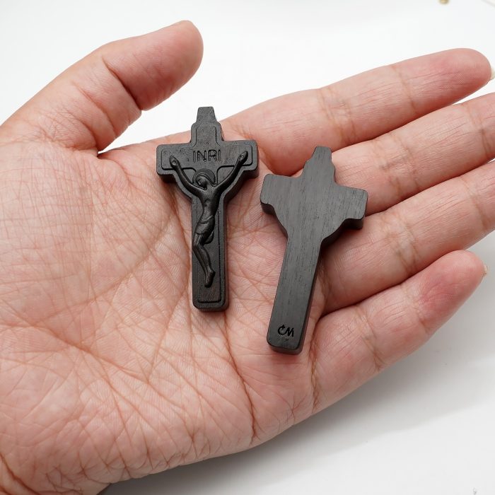 DIY十字架-黑檀紫檀橄榄木-4.5x2.4cm Catholic religious art