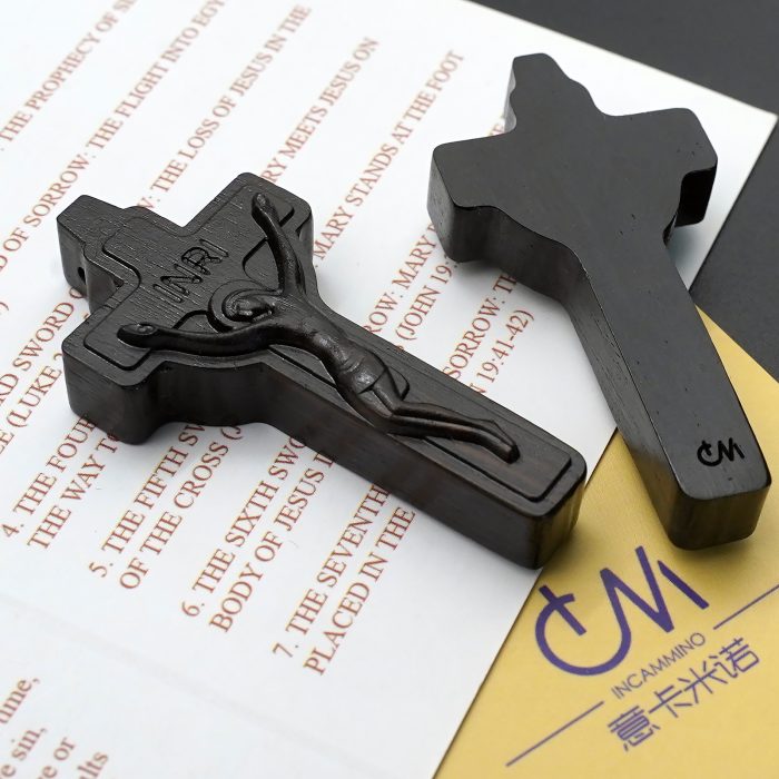 DIY十字架-黑檀紫檀橄榄木-4.5x2.4cm Catholic religious art