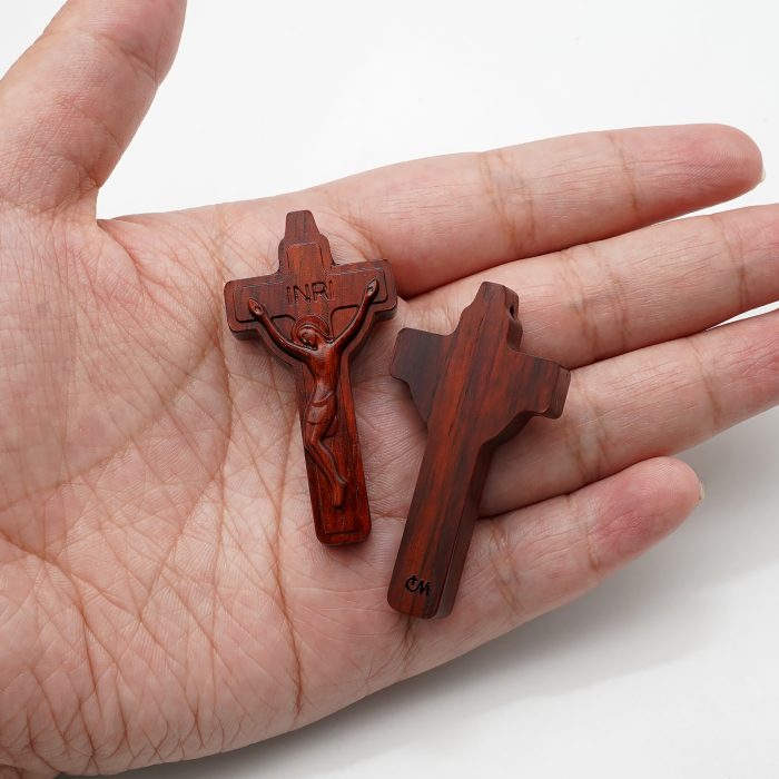 DIY十字架-黑檀紫檀橄榄木-4.5x2.4cm Catholic religious art