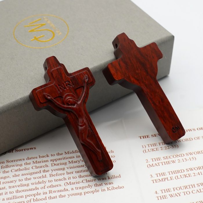 DIY十字架-黑檀紫檀橄榄木-4.5x2.4cm Catholic religious art