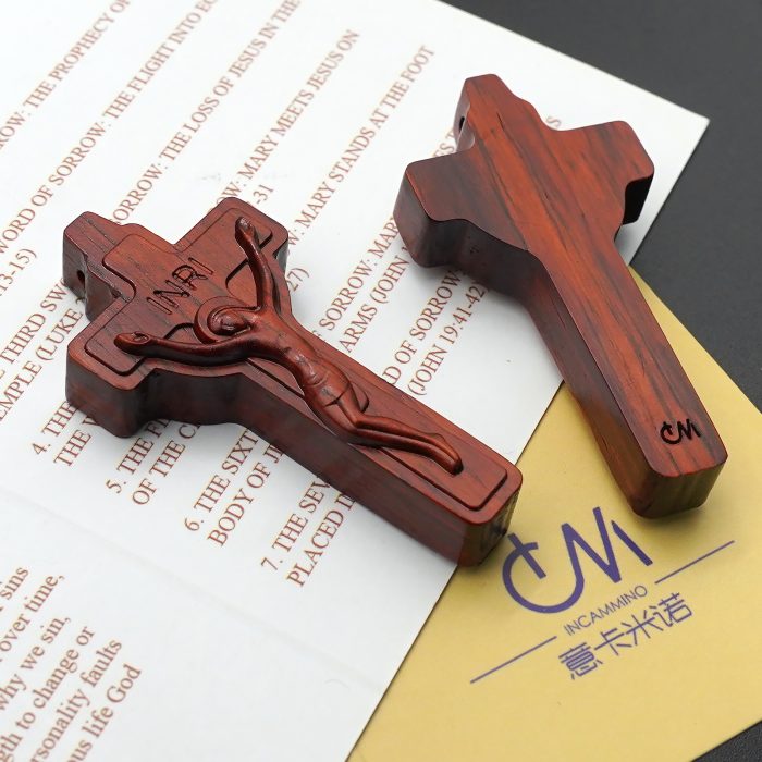 DIY十字架-黑檀紫檀橄榄木-4.5x2.4cm Catholic religious art